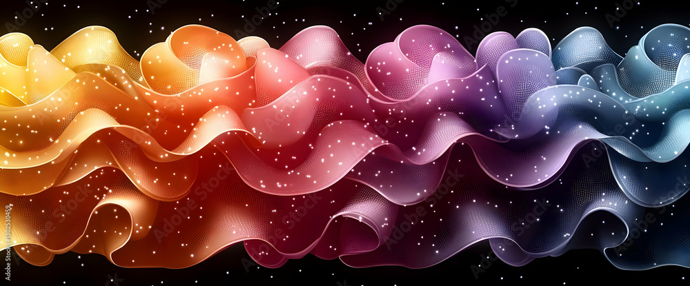 Poster Abstract Colorful Waves Design With Gradient Colors