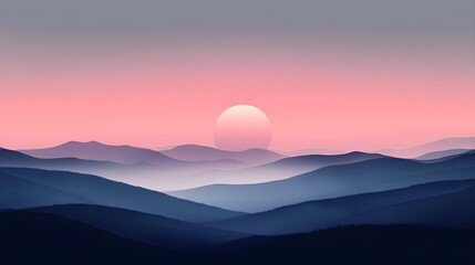 Obraz premium Minimalist Gradient from Dark Navy to Soft Lavender for Calming Backgrounds