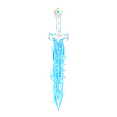 Fototapeta premium Floating and glowing mystical ritual dagger isolated on transparent background