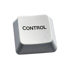 White control key isolated on a transparent background; PNG