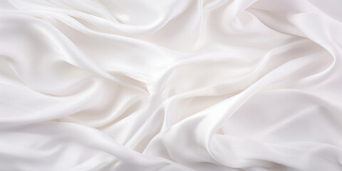 Obraz premium White fabric. Crumpled silk fabric. Light background. New pleated fabric