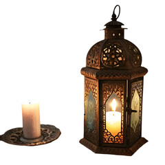 Elegant Black Lantern with Warm Candlelight Gothic Design Home Decor
