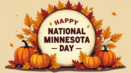 National minnesota day celebration autumn art icons in the usa seasonal inspiration vibrant environment