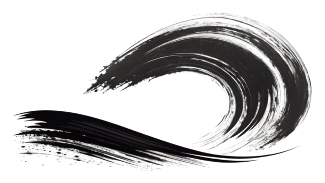 black ink paint, grunge design Black stroke brush vector isolated transparent background  - Powered by Adobe