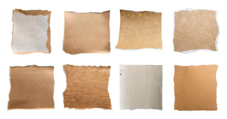 Textured Paper Collection with Natural Tones and Unique Patterns, Bundle Set Collection, Isolated on Transparent Background