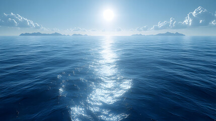 Fototapeta premium Vast Ocean Under Sunlit Sky