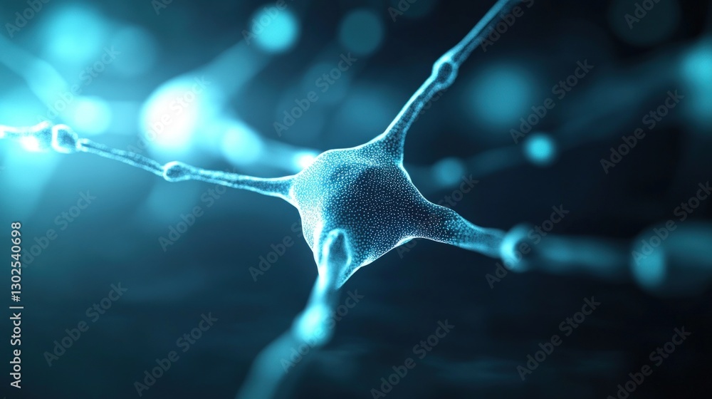 Poster neuron structure close-up in deep focus
