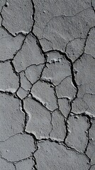 Obraz premium A High-Contrast Black And White Background Of A Cracked And Weathered Concrete Wall, The Texture Is Rough And Gritty, With Deep Shadows And Highlights Accentuating The Cracks, Shot W.