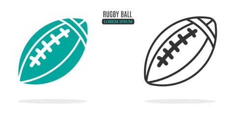 Illustration symbol. Rugby ball abstract illustration design. Stock vector icon.