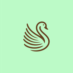 Naklejka premium Swan Logo – A graceful swan logo capturing elegance, beauty, and serenity.