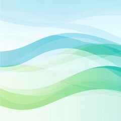 Fototapeta premium Abstract light blue and green wavy background