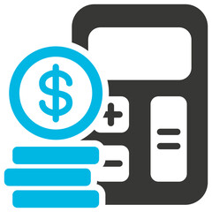 Budget Glyph Blue Grey Icon