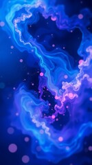 Obraz premium A High-Resolution Wallpaper Featuring A Dynamic Abstract Composition Of Swirling Nebulae In Vibrant Blues, Purples, And Pinks, Rendered In A Photorealistic Style With Subtle Bokeh Ef.