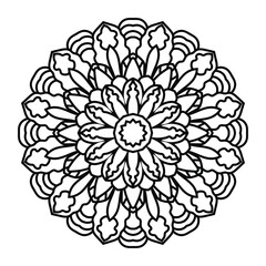 Circular pattern in form of mandala with flower for Henna, Mehndi, tattoo, decoration. 