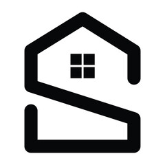 S house logo, The logo of home, S Alphabet house logo, residents, real estate, Home Logo, S real estate logo