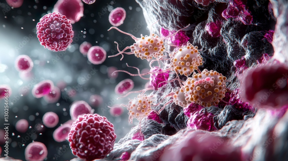 Aufkleber intricate microbial interactions entamoeba histolytica in human intestines science illustration clos