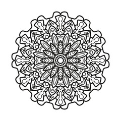Mandala with oum mantra vector illustration. Indian background.