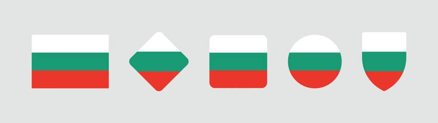 
Vector Bulgaria National Flag icon collection. Flag set of Bulgaria various styles.

