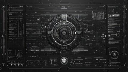 Fototapeta premium Futuristic digital interface with vector graphics, UI elements, and tech-savvy design for GUI, UI, UX, KIT.