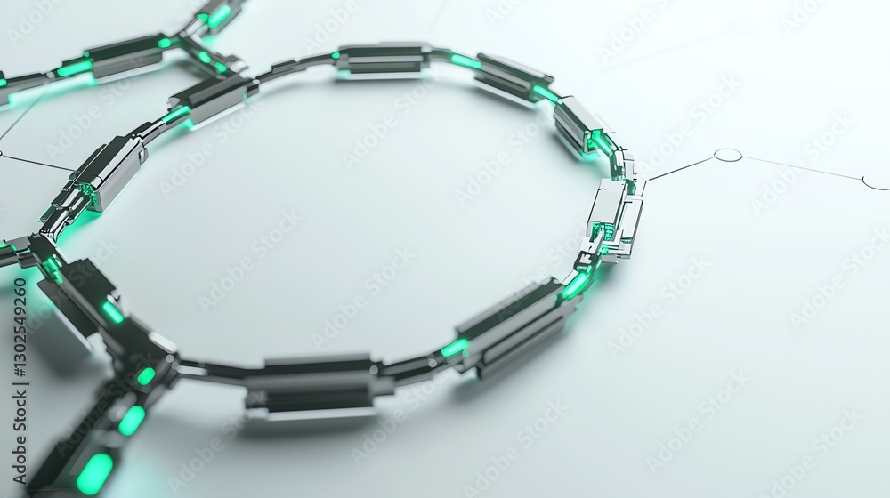 Poster futuristic digital circuit with glowing elements on a sleek surface, symbolizing advanced technology