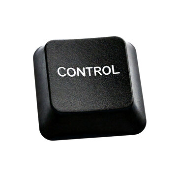 Black control key isolated on a transparent background; PNG