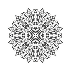 Indian antistress medallion. Abstract islamic flower, arabic henna design, yoga symbol. Collection of mandalas on white background. 