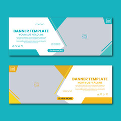 blue and orange abstract banner set design template