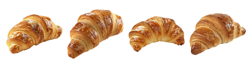 Delicious Freshly Baked Croissants on a White Background