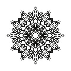 Flower Mandala. Vintage decorative elements. Oriental pattern, Mandala Coloring page. Circular pattern in form of mandala for Henna, Mehndi, tattoo, decoration.
