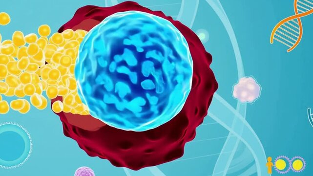 Embryonic stem cell, abstract medical illustration, Repairing damaged cells by reducing inflammation and modulating the immune system. Stem cell therapy