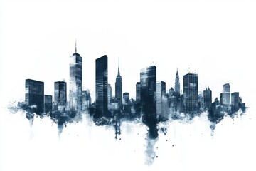 Obraz premium Abstract City Skyline with Artistic Design