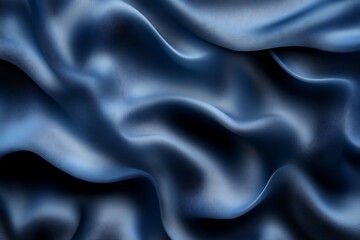 Obraz premium Blue fabric flows in undulating waves