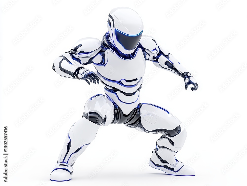 Aufkleber futuristic humanoid robot in a dynamic pose, showcasing advanced technology and design