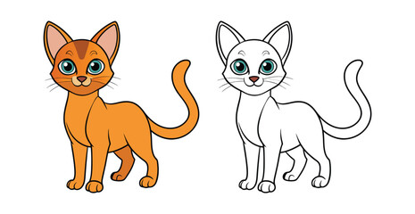 Obraz premium Lovely Abyssinian Cat Color Illustration
