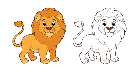  Fierce African Lion Coloring Illustration