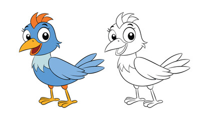  Charming Bird Coloring Illustration Design