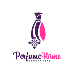 Perfume logo design vector illustration. Perfume logo concept template