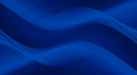 Abstract Blue Wave Background with Smooth Flowing Curves