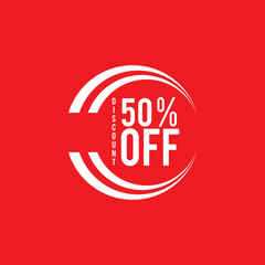 50% Off - Speech Bubble, Banner, Paper, Label Template. Vector Stock Illustration