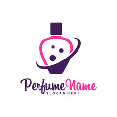 Obraz premium Perfume logo design vector illustration. Perfume logo concept template