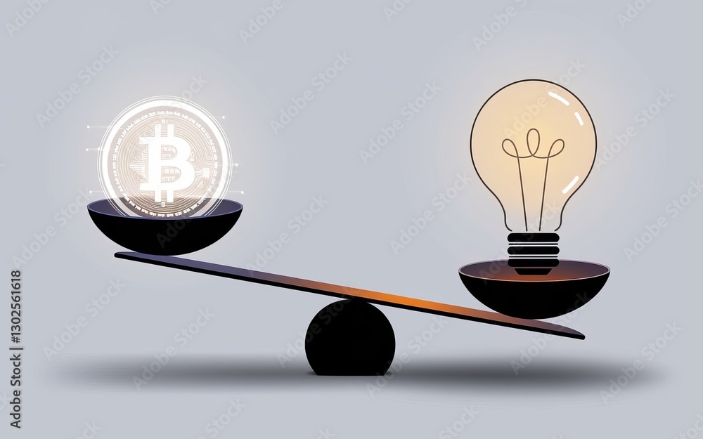 Poster crypto currency or insight: a visual metaphor comparing the value of a digital cryptocurrency coin t