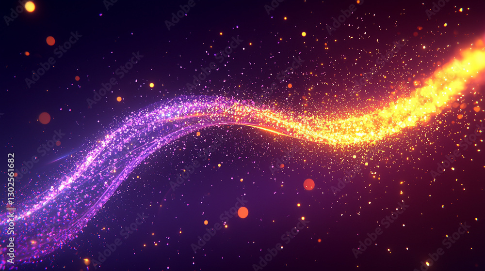Poster abstract glowing particle stream