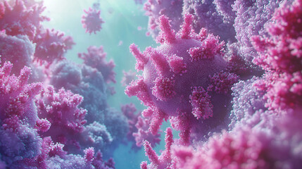 Obraz premium Abstract Virus Microorganism Study