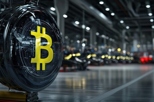 Cryptocurrency and Energy Efficiency - A futuristic cryptocurrency mining facility optimized for energy efficiency.