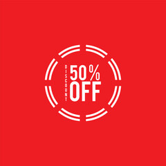 50% Off - Speech Bubble, Banner, Paper, Label Template. Vector Stock Illustration