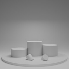 simple white 3D platform to clearly display a product
