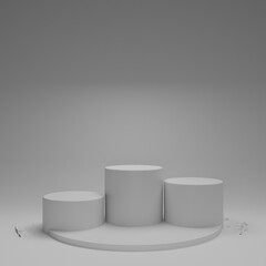 simple white 3D platform to clearly display a product