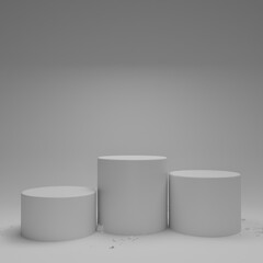 simple white 3D platform to clearly display a product