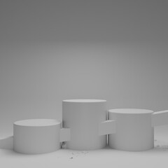 simple white 3D platform to clearly display a product