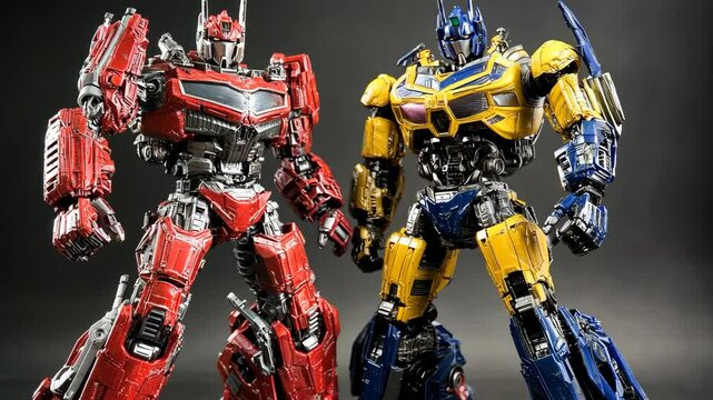 Detailed display of two action figures in dynamic poses showcasing strength and craftsmanship in a studio setting